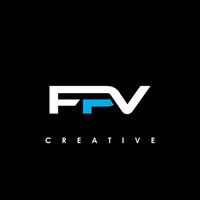 fpv letra inicial logo diseño modelo vector ilustración