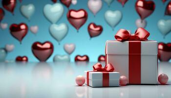 AI generated Love and happiness in a heart shaped gift box generated by AI photo