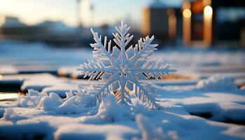 ai generado invierno nieve, naturaleza congelado celebracion, ilumina el noche con belleza generado por ai foto