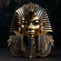 AI generated Ancient Egyptian sculpture a gold idol of a pharaoh generated by AI photo