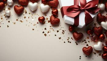ai generado romántico regalo caja simboliza amor y celebracion en febrero generado por ai foto
