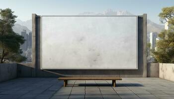 AI generated Modern billboard design on wooden plank, outdoors generated by AI photo