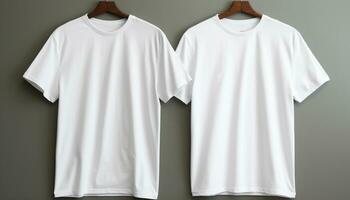 AI generated Fashionable men t shirt design on white background generated by AI photo