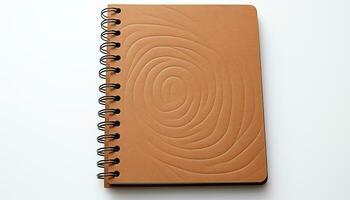 AI generated Blank spiral notebook on wooden table, clean and empty generated by AI photo