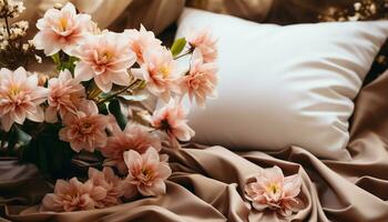 ai generado hermosa rosado flor florecer trae romance y elegancia generado por ai foto