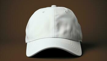 AI generated Fashionable baseball cap in white, symbolizing modern elegance generated by AI photo