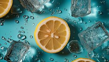 AI generated Refreshing lemon soda, a burst of citrus freshness generated by AI photo