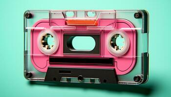 AI generated Obsolete audio cassette playing on old fashioned stereo generated by AI photo