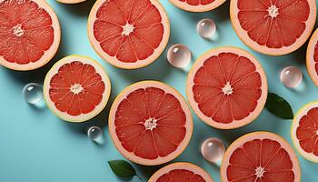 AI generated Freshness of citrus fruit in a colorful pattern generated by AI photo