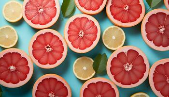 AI generated Freshness and colors of citrus fruit in summer generated by AI photo