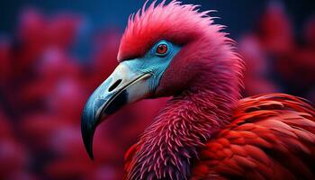 AI generated Vibrant macaw flying in tropical nature beauty generated by AI photo