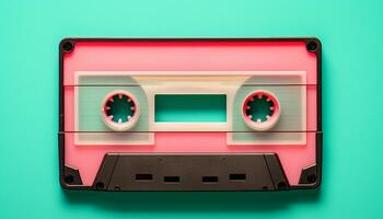 AI generated old fashioned audio cassette playing in a recording studio generated by AI photo