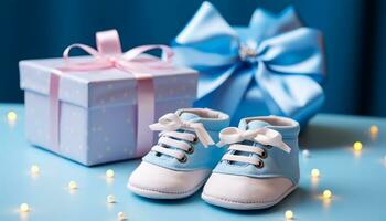 AI generated New baby booties, a gift of love generated by AI photo