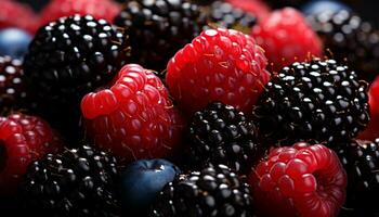 ai generado frescura de naturaleza gastrónomo postre, sano comiendo generado por ai foto