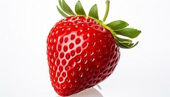 AI generated Freshness and sweetness of ripe strawberry dessert generated by AI photo