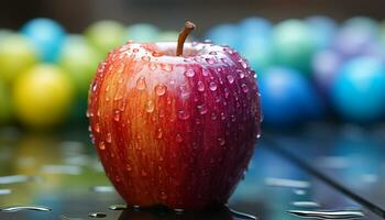 AI generated Freshness and ripeness of apple in close up generated by AI photo