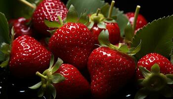 AI generated Freshness and sweetness in a vibrant strawberry bowl generated by AI photo