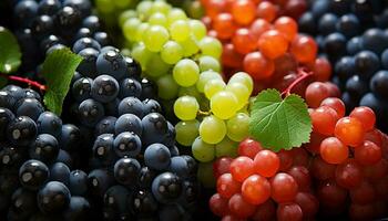 AI generated Freshness of nature bounty  grape, fruit, healthy eating generated by AI photo