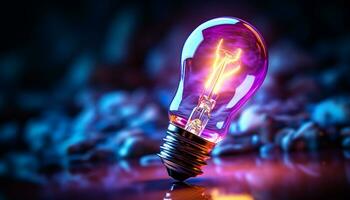 AI generated Bright ideas fuel innovation and ignite creativity generated by AI photo