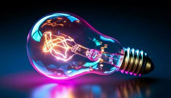 AI generated Glowing filament sparks bright ideas, fueling innovation generated by AI photo