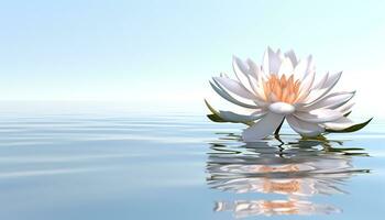 AI generated Lotus water lily reflects beauty in nature generated by AI photo