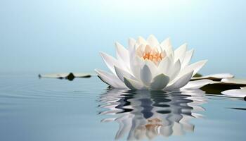 AI generated Lotus water lily, beauty in nature, tranquil scene generated by AI photo