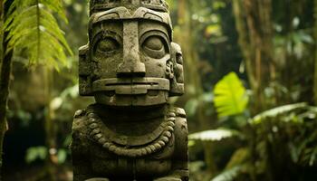ai generado antiguo balinés escultura simboliza indígena cultura y espiritualidad generado por ai foto