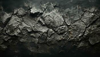 AI generated Abstract nature pattern on rough dirty dark rock generated by AI photo