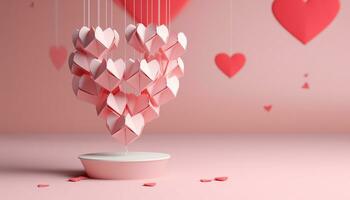 AI generated Love and romance in a heart shaped backdrop generated by AI photo