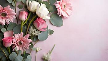 ai generado hermosa ramo de flores de vistoso flores trae alegría generado por ai foto