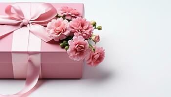 AI generated Beautiful pink flower bouquet, perfect birthday gift generated by AI photo