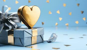 AI generated Love and celebration wrapped in a gift box generated by AI photo