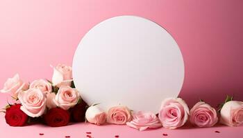ai generado romántico rosado flores floración, naturaleza amor decoración generado por ai foto