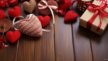 AI generated Love and romance wrapped in rustic homemade decoration generated by AI photo