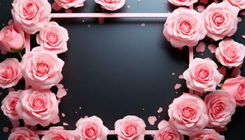 ai generado romántico rosado flor ramo, un símbolo de amor generado por ai foto