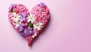 AI generated Romantic love blossoms in nature pink elegance generated by AI photo