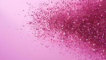 AI generated Abstract pink backdrop with shiny glitter confetti design generated by AI photo