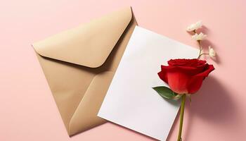 AI generated Romantic love letter sends heartfelt message of affection generated by AI photo