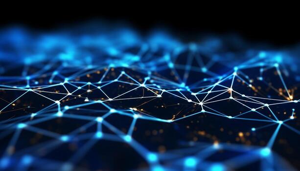 AI generated Futuristic technology connects data in a digitally generated image generated by AI photo