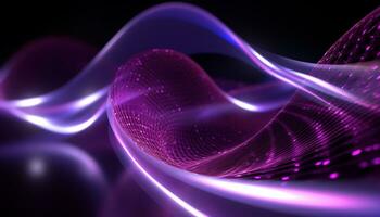 AI generated Abstract wave pattern in purple, glowing futuristic design generated by AI photo