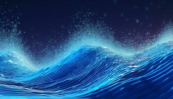 AI generated Blue wave abstract water motion underwater deep generated by AI photo