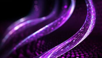 AI generated Glowing purple wave pattern in a futuristic design generated by AI photo
