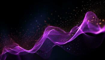 AI generated Glowing blue wave pattern in futuristic abstract design generated by AI photo
