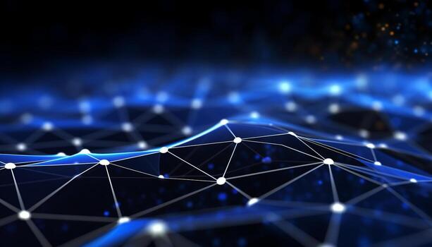 AI generated Blue abstract futuristic technology communication connection backdrop pattern generated by AI photo