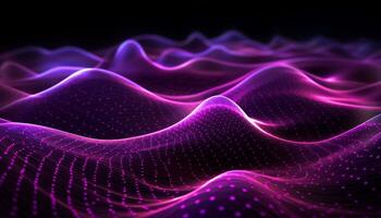 AI generated Abstract futuristic wave pattern in glowing multi colored space generated by AI photo