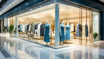 AI generated Fashionable clothing store displays modern elegance and style generated by AI photo