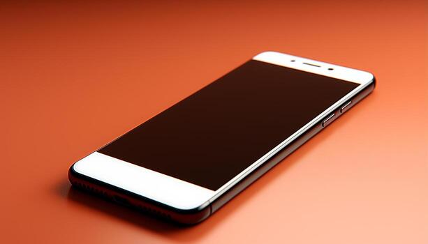 AI generated Modern mobile phone with touch screen and blank display generated by AI photo