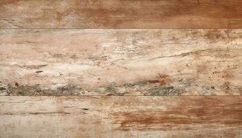 AI generated Old wood plank with weathered, stained, rustic design generated by AI photo