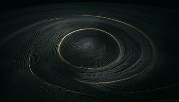 AI generated Abstract circle pattern in dark space, futuristic design generated by AI photo