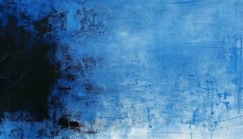 AI generated Blue abstract backdrop with rusty metal and stained wall generated by AI photo